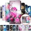 Для iPhone 15 14 13 Pro Max Honor X6a X7a X8a Moto G30 G05 G15 G35 G55 G85 PU кожаный держатель для карт цветы животные флип-кошелек подставка чехол для телефона