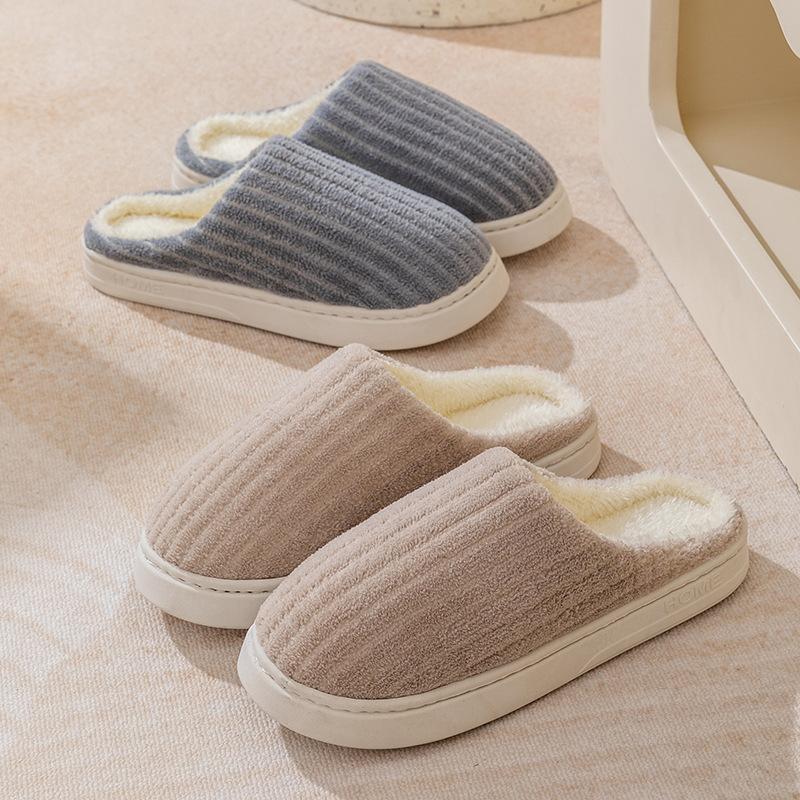 Cotton Slippers Autumn and Winter Outdoor Indoor Home Comfort Thick Sole Plush Warm Couple Shoes