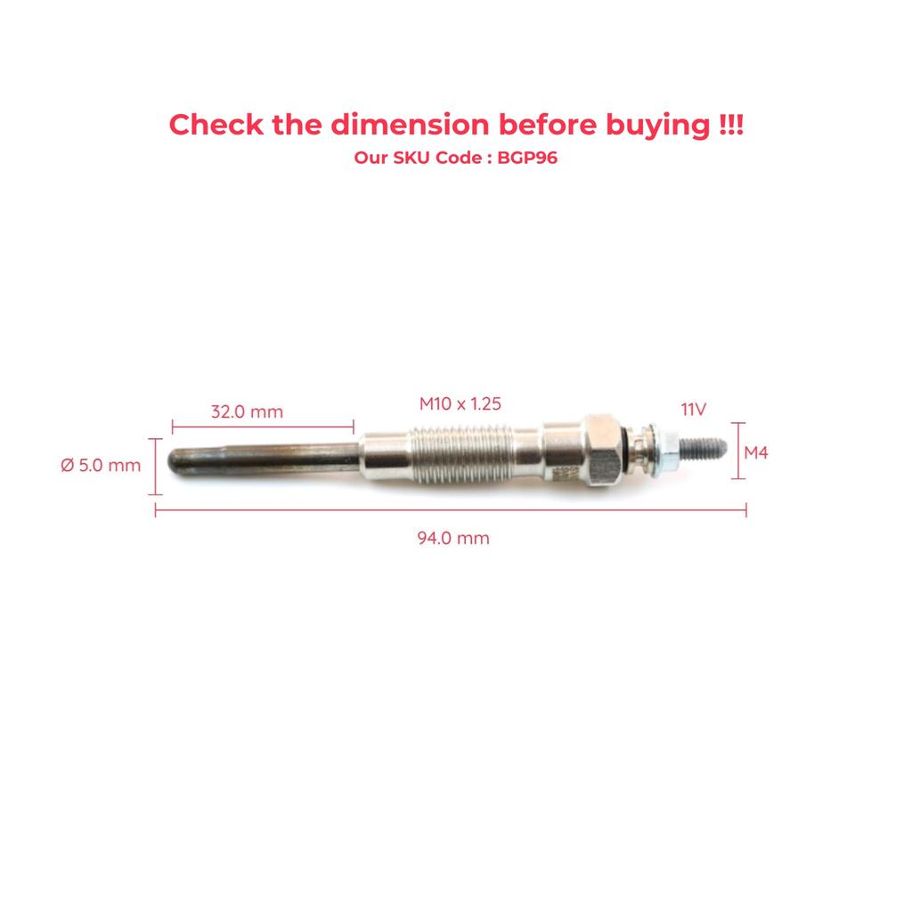 BGP96 1 шт. Свеча накаливания Дополнительный нагреватель 11 Вольт 1985054010 для Toyota VW Taro