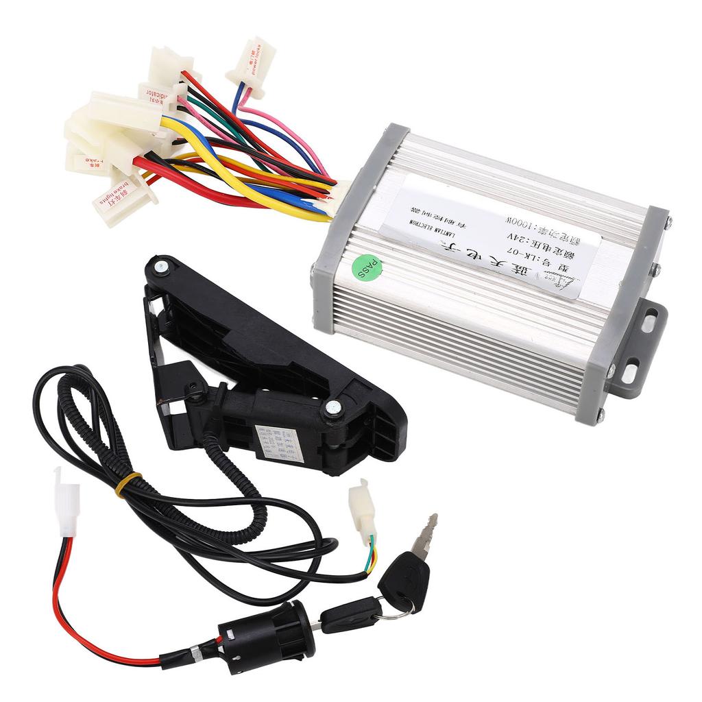 24V 1000W Brushed Motor Controller, Electric Bike Tricycle Motorcycle Conversion Kit with Premium Metal for Heat Dissipation, Undervoltage Overcurrent
