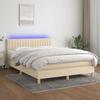 VidaXL Slat Bed Base with Mattress and LED, Upholstered Bed, Double Bed, Adult Bed for Interior Bedroom, 3133882