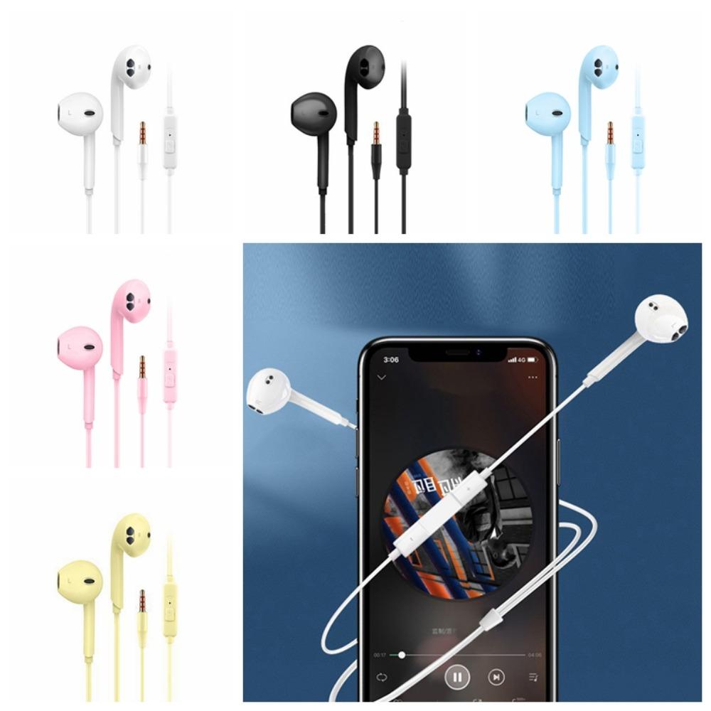 with Mic Wired Phone Earphone Round Head Mic Headphones Sport Earphones Wired Headset  Mobile Phone