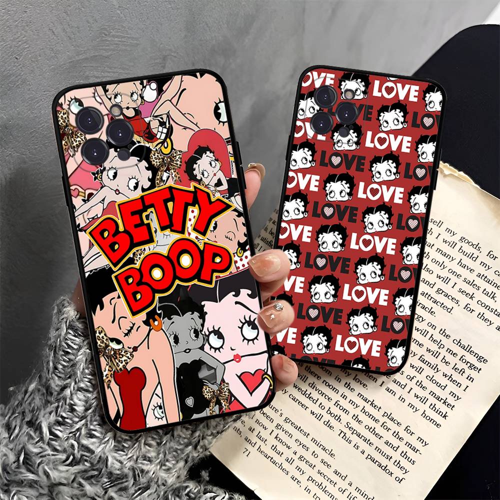 Cartoon B-Betty B-Boop Phone Case For IPhone 14 Plus 13 Mini 11 16 15 17 Pro Max Protection Shockproof