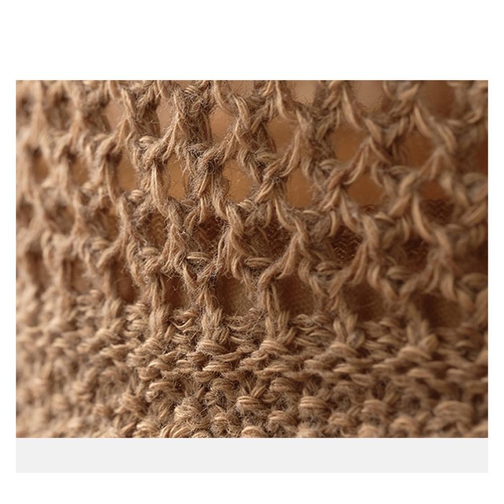 UV Protection Wide Brim Hat Ponytail Scallop Cap New Crochet Hat  Women