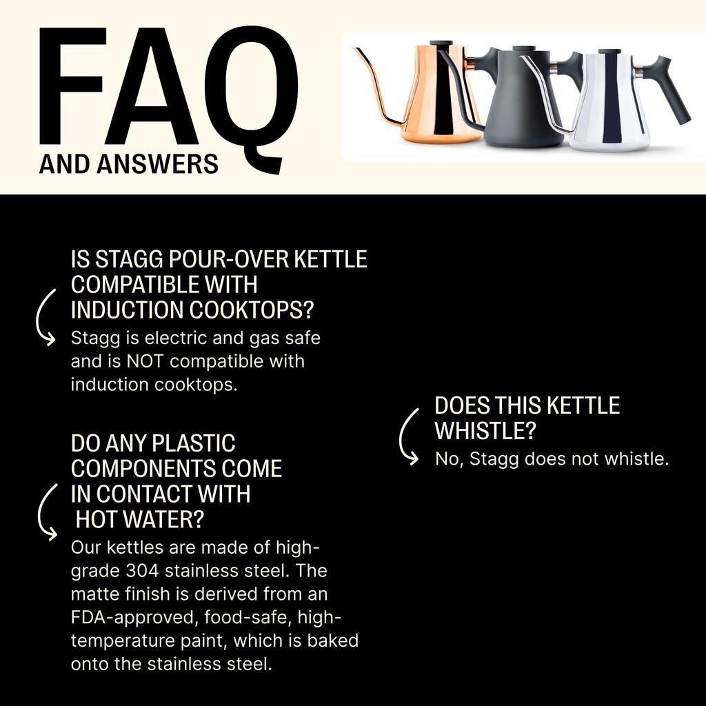 Чайник для пуровера Fellow Stagg, нержавеющая сталь, объем 1 л, с термометром, идеально подходит для кемпинга и активного отдыха (белый)