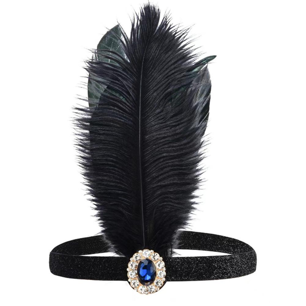 1920 Cosplay Hair Accessories Set For Women Flapper Feather-Headband Pearl Necklace Glove Costume Accessories For Cosplay Party