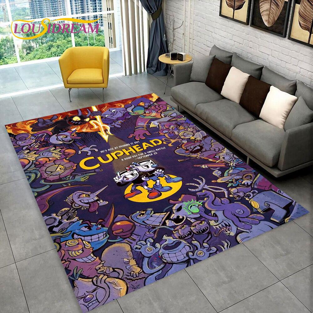 Игра, Cuphead and Mugman, коврик для геймера, коврик для гостиной, спальни, дивана, коврик для двери, детский игровой нескользящий напольный коврик
