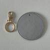 Personalized Round Imitation Leather Keychain with Gold Stamping and Engraving