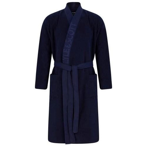 Lyle & Scott Mens Text Jacquard Dressing Gown