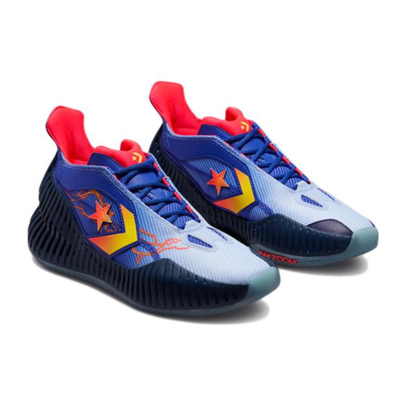 Converse All Star BB Prototype CX Стильные и Универсальные Нескользящие Полувысокие Баскетбольные Кроссовки Унисекс Сине-желтые