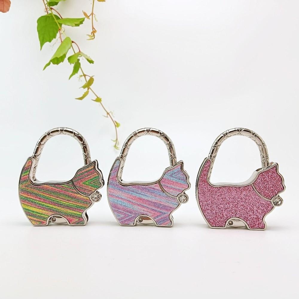 НОВЫЙ Милый Формы Кошки Крючок для Сумки Складной Портативный Складной Крючок для Сумки Материал Сплав Прекрасный Дизайн Крючок на Край Стола Домашний Декор