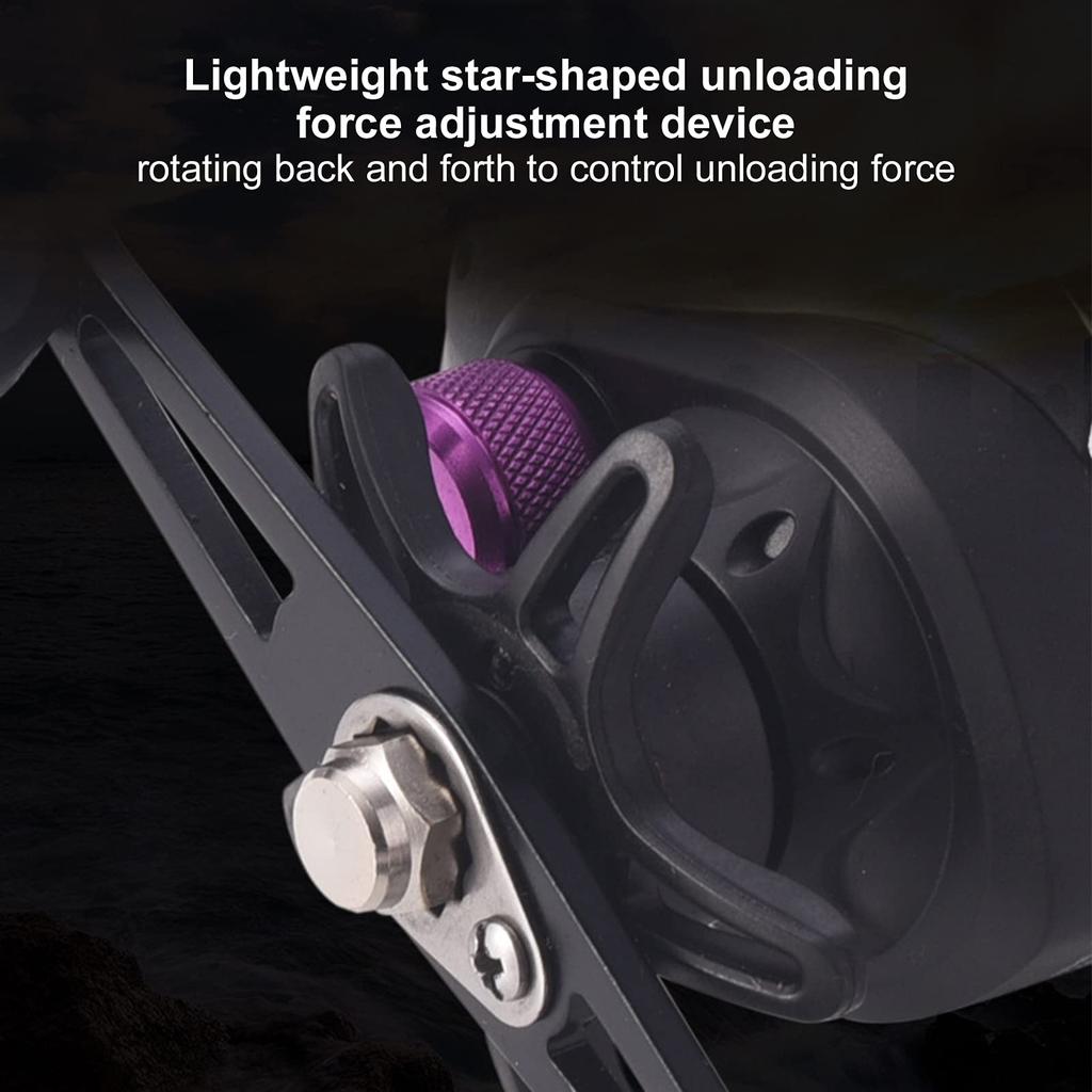 Колесо для рыбалки с магнитным тормозом, катушка для заброса приманки большой емкости, долгий срок службы, легкий вес, может использоваться для рыбалки (LK201 Черный и фиолетовый