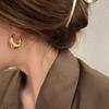 Серьги-кольца из серебра 925 пробы, винтажные, золотистые, для женщин, модные круглые украшения, предотвращают аллергию, подарки для вечеринок