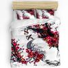 Peach Blossom Petals Leaves Flower Bedding Set 3pcs Duvet Cover Pillowcase Kids Adult Quilt Cover Double Bed Set Home Textile