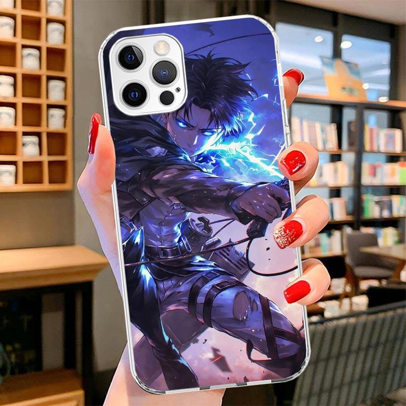 Чехол для телефона A-Атака на Титанов Леви для iPhone 16 17 Air 15 14 Pro Max 16E Чехол для телефона 13 Mini 12 11 7 SE 8 Рисунок F