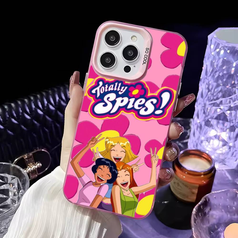 Чехол для телефона Totally Spies для iPhone 17, 16, 15, 14, 13, 12, 11 Plus, Pro Max Розовый Матовый Ударопрочный Чехол