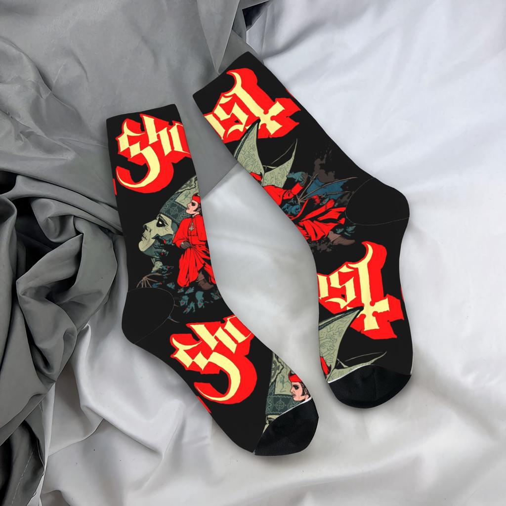 Ghost Band Cartoon Stockings Men's Socks High Quality Fashion Socks Autumn Outdoor Sports Non Slip Pattern Socks Gift