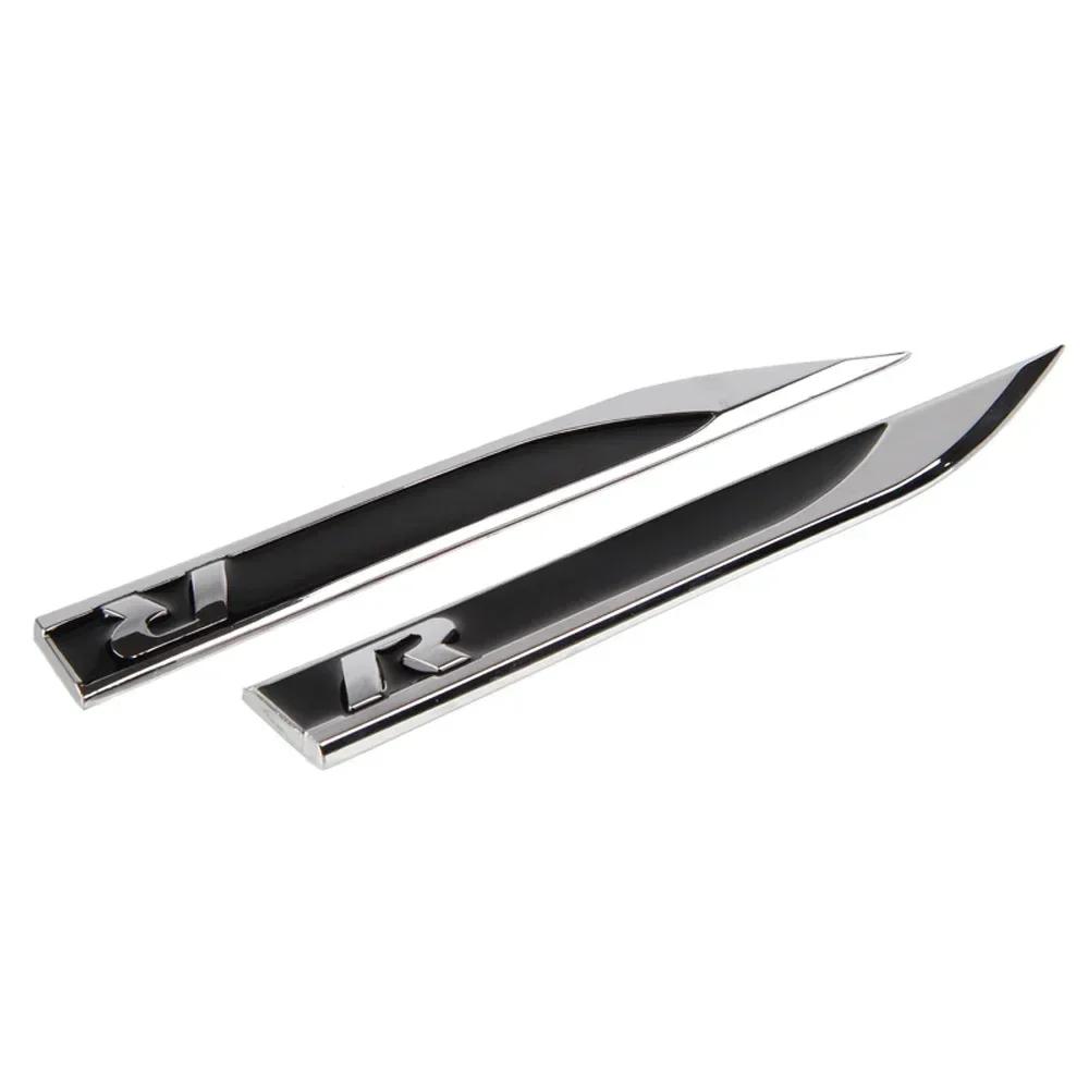 2PCS Car Fender Side Emblem Sticker Decoration for Volkswagen VW R Rline Badge GOLF JETTA MK4 PASSAT Polo SCIROCCO T-ROC Vento OO1