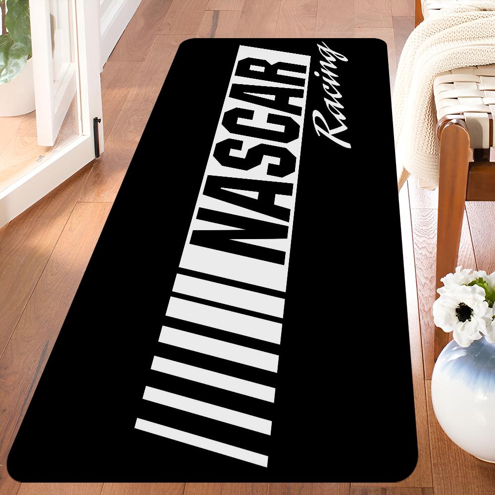 N-NASCARS Racing Car Hallway Carpet Non-Slip Laundry Room Mat Laundry Decor Balcony Child Living Room Toilet Rug