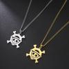 One Piece Chain Pendant Necklace Anime Luffy Skeleton Anime Charm Luffy Choker Necklace NWT 18K Gold Plated Silver