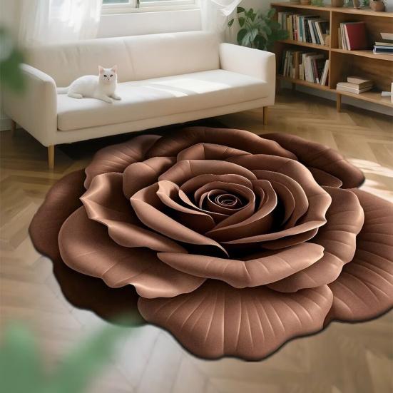 Коврик для пола Нескользящий Ковер с цветочным узором 3D Реалистичный узор Коврик для ванной Супервпитывающий Коврик для душа Быстросохнущий Мягкий ковер