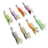8pcs Shrimp Lures Luminous Silicone Realistic with Sound Beads Shrimp Baits for Squid Octopus 3.5