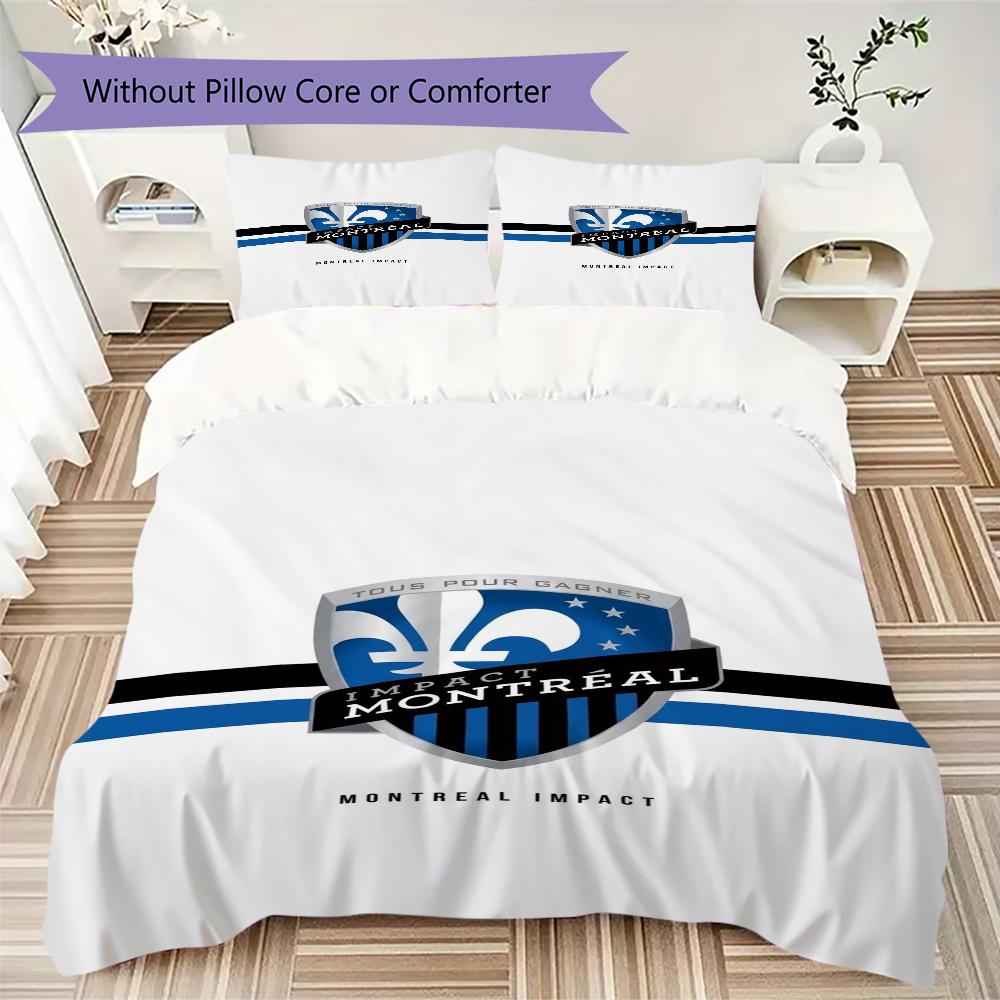 CF Montréal Pattern Bedding uilt Set uilt Cover Pillowcase Home Decoration Birthday Gift (1 * duvet cover + 2 * pillowcase without core)