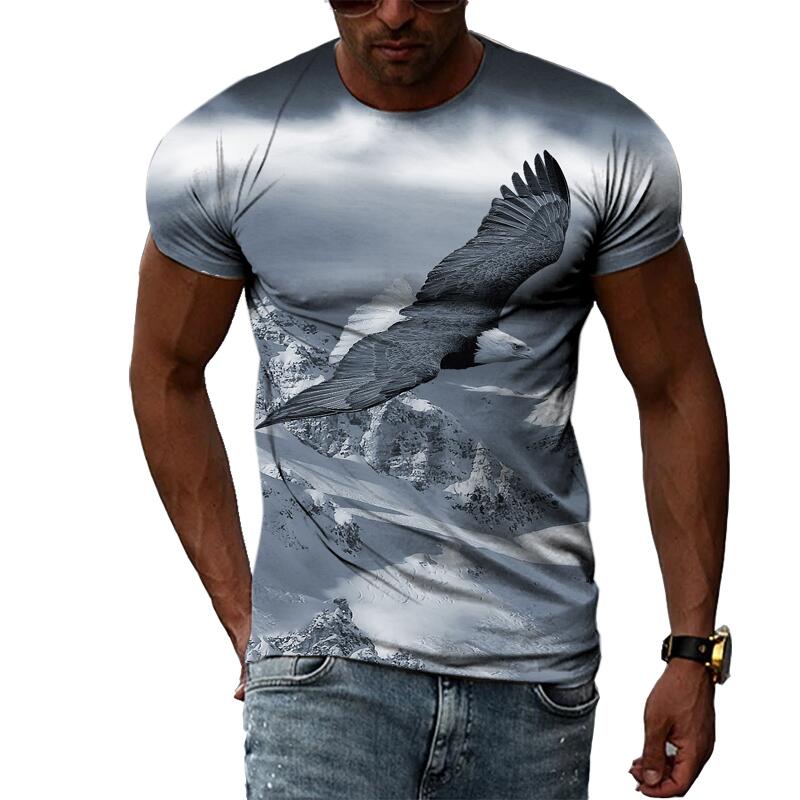 New Summer Fashion Animal Birds Eagle Graphic Men and Women T-shirt 3D Print Hip Hop Tee Personality Round Neck Short Sleeve Top