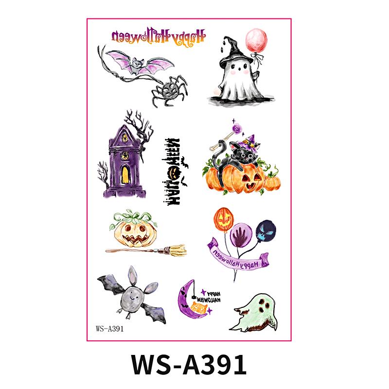 Halloween Candle Tattoo Stickers Halloween Party Candle Surface Decoration Cartoon Stickers DIY Cute 1PC