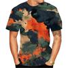 Summer Casual 3D Printed T-Shirt For Men Colorful Camouflage Pattern Color Block Tees Short Sleeve Loose T Shirts O-Neck Tops