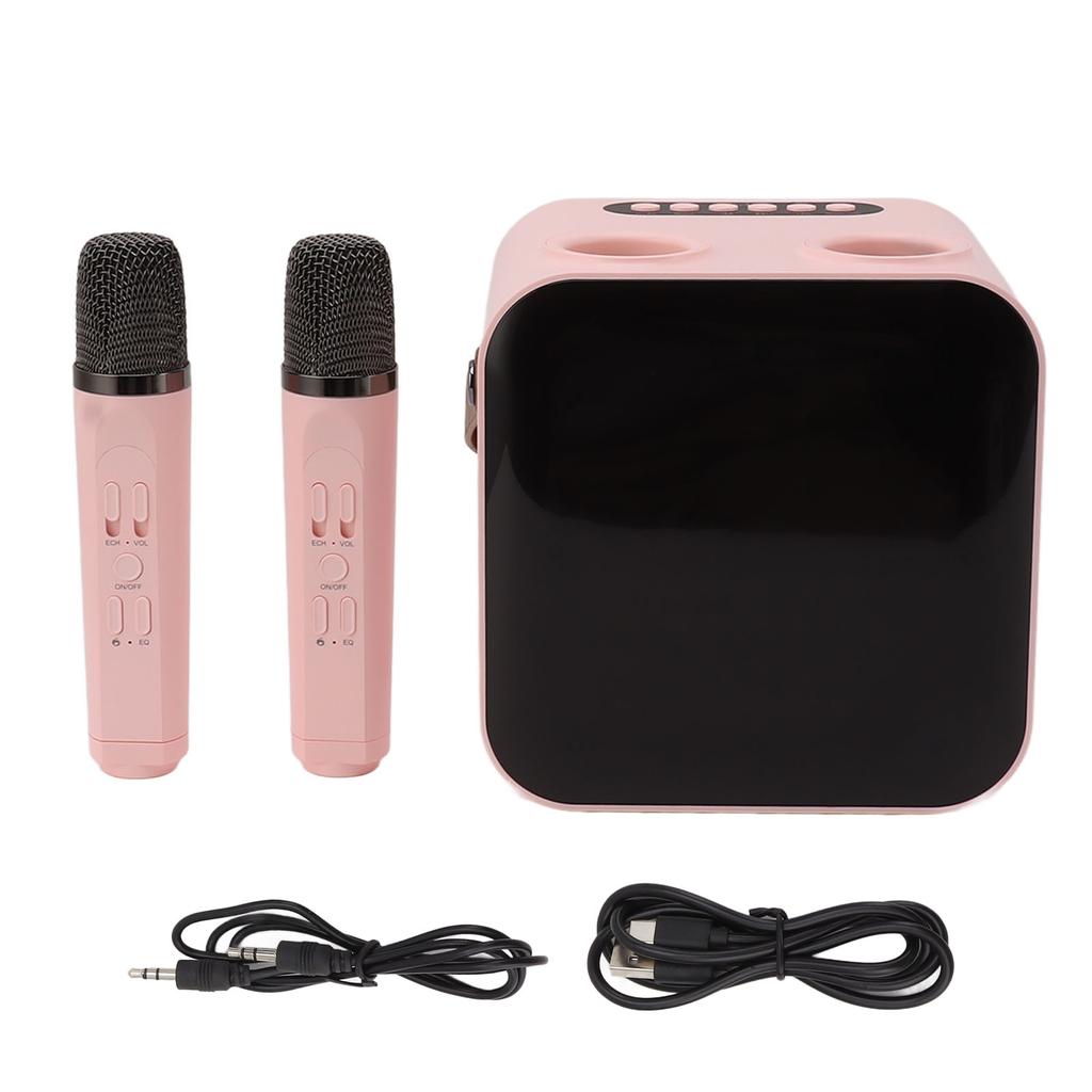 Караоке-машина с 2 беспроводными микрофонами, портативная Bluetooth-колонка мощностью 15 Вт, комплект для караоке-машины для H