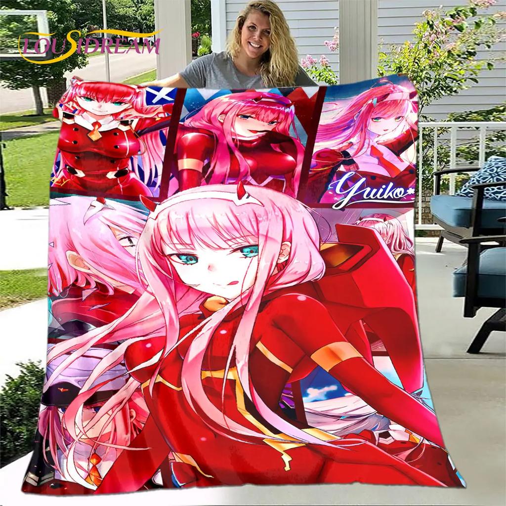 Мягкое плюшевое одеяло Zero Two DARLING In The FRANXX, фланелевое одеяло, одеяло для гостиной, спальни, кровати, дивана, чехол для пикника