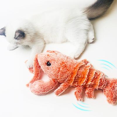 Электрическая прыгающая игрушка для кошек, креветки, движущаяся имитация, лобстер, танцующий, плюшевые игрушки для домашних животных, собак, кошек, интерактивная игрушка для животных