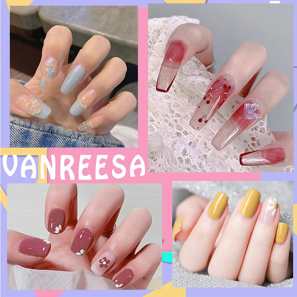 VANREESA Набор гель-лаков для ногтей, 12 цветов, чистый гель-лак и УФ-светодиодная лампа, набор для сушки геля, инструменты для дизайна ногтей, наклейки, лак для дизайна ногтей, маникюрный набор