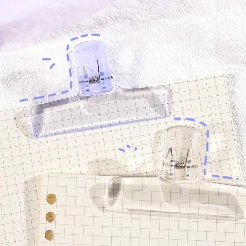6pcs Set of Japanese Minimalist Large-Size Acrylic Transparent Macaron Color Clip Office Stationery Storage Clips, Paper Clip