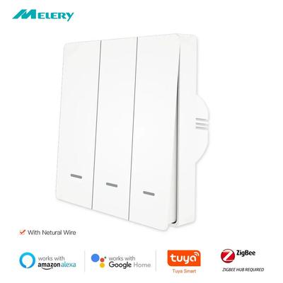 Melery ZigBee Интеллектуальный выключатель света Кнопка настенного выключателя Inteligente Tuya SmartLife App 2-сторонний пульт дистанционного управления от Alexa Google Home