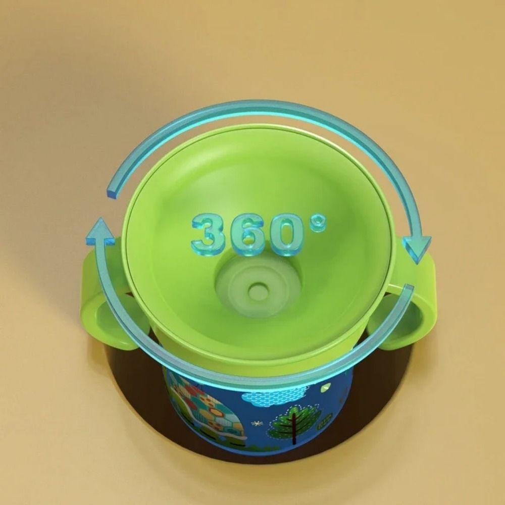360 Rotated Toddler Training Cup with Double Handle Infants Water Bottle Drinking Water Bottle