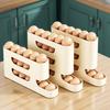 Multi-Tier Egg Holder Space-Saving Egg Storage Box with Protective Railings Automatic Rolling Egg Rack Dispenser for Refrigerator