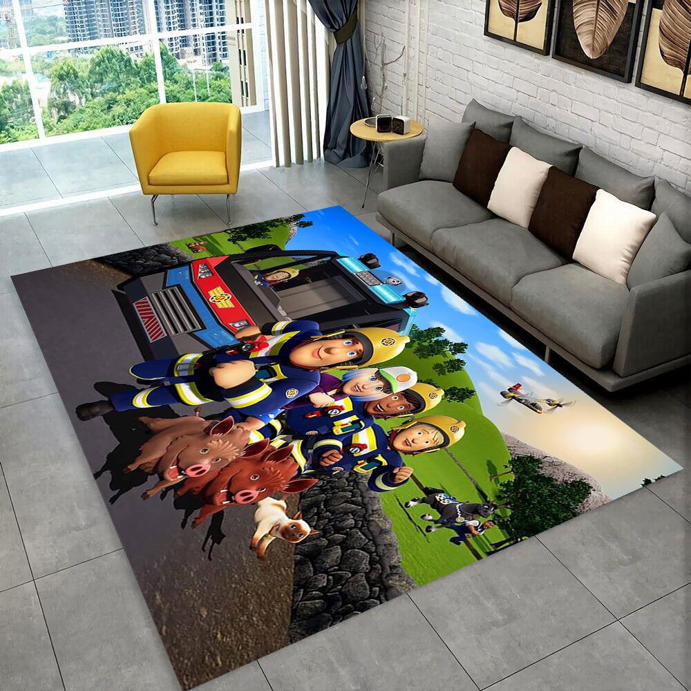 3D Классический Ковер Мультяшный Пожарный Сэм для Детской, Гостиной, Спальни, Домашнего Дивана, Игровой Нескользящий Коврик для Пола, Подарок
