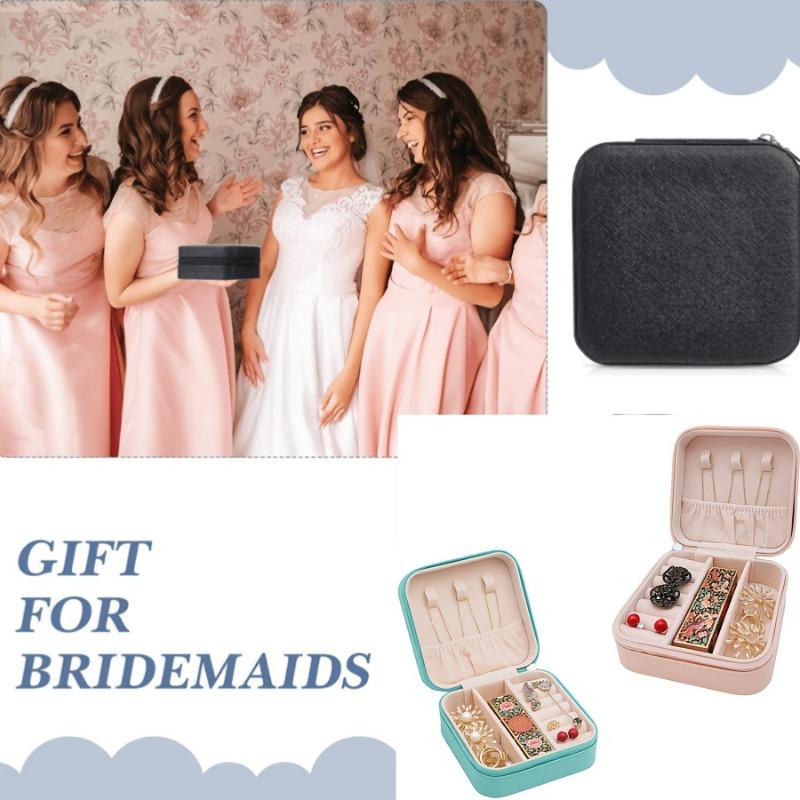 12 шт. Коробка для хранения ювелирных изделий из искусственной кожи, Портативный органайзер для серег, Идеальный подарок для предложения на День святого Валентина и Новый год