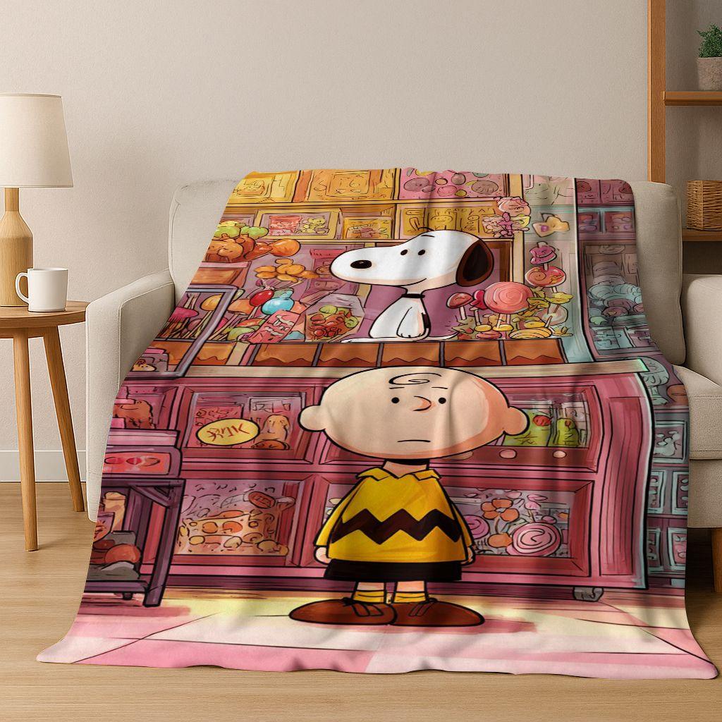 3D Cute Snoopy Dog Peanuts Art Cartoon Flannel Blanket,Cozy Soft Throw Blanket for Home Bedroom Bed Sofa Picnic Cover Gift Kids
