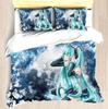 Hatsune Miku Anime 100% Polyester Bedding Set Duvet Cover Set Printed Cartoon Home Decor