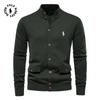 Ralph Lauren Осень-Зима Новый мужской топ-кардиган с вышивкой, Высококачественный однотонный свитер Business Casual для мужчин