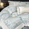 Egyptian Cotton Bedding Set Luxury Rose Butterfly Embroidery Duvet Cover Set Bed Sheet Pillowcases Bed Comforter Cover Set 4Pcs