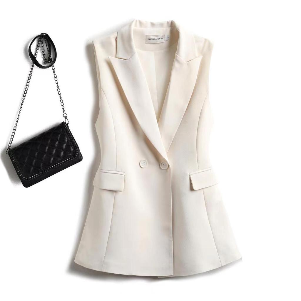 Женский приталенный жилет без рукавов - Корейский стиль, Весна/Осень 2023