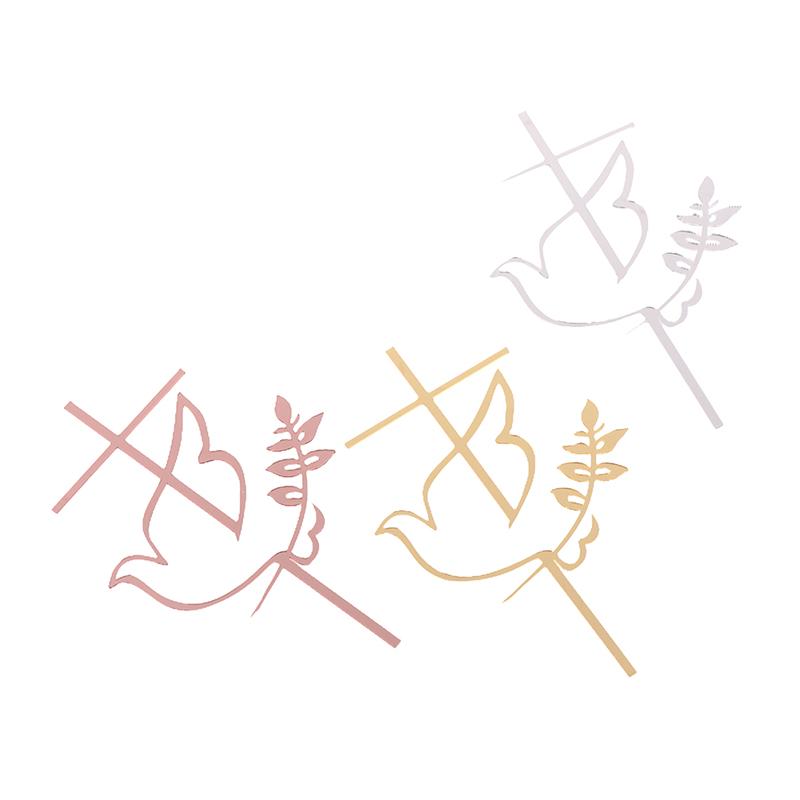 Вставка из акрила в форме креста Dove для украшения торта на первое причастие в минималистском стиле