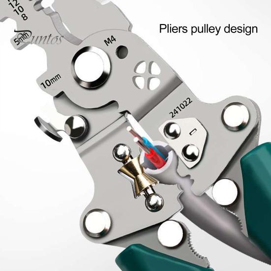 16 In 1 Foldable Wire Stripper Multifunctional Wire Crimping Stripping Cutting Tool Portable Stainless Steel Wire Stripper for Electricians DIY