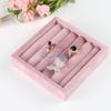 HX6F Jewelry Stand Velvets Fabric Material Jewelry Display Tray for Rings Earrings