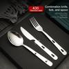 Набор Нож Вилка Ложка Посуда из нержавеющей стали Легко чистить Зеркальная полировка Столовые приборы для кемпинга, обеда, использования на кухне Столовые приборы