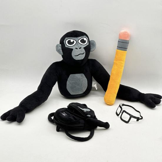Мягкая плюшевая игрушка Gorilla Tag, кукла-орангутанг с очками-карандашами, вдохновленная популярной игрой, милый цветной подарок для коллекционеров игр